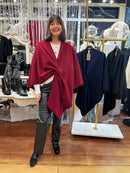 Mina Bow Knot Cape - Maroon