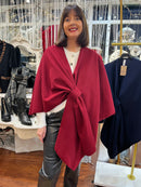 Mina Bow Knot Cape - Maroon