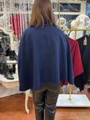 Mina Bow Knot Cape - Navy