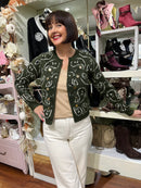 Sadhbh Gold Button Paisley Cardi - Green