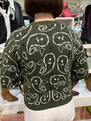 Sadhbh Gold Button Paisley Cardi - Green