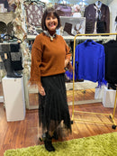 Elsie Feather Cuff Jumper - Pumpkin Spice