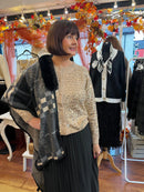 Sienna Sequin Cardi - Camel