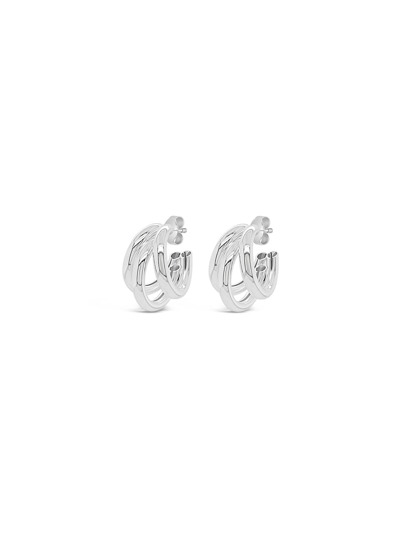 Absolute Chunky Triple Hoop Earring E2344SL Silver