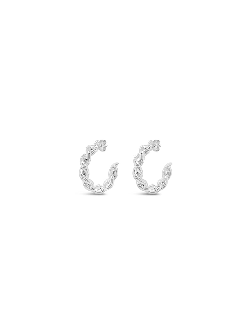 Absolute Twisty Hoop Earring E2347SL Silver