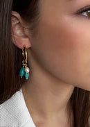Absolute Gold Hoop Earring with Turquoise Charms E23517TQ