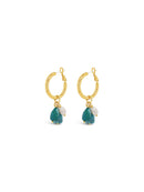 Absolute Gold Hoop Earring with Turquoise Charms E23517TQ