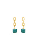 Absolute Chain Drop Earrings E2353TQ Gold & Turquoise