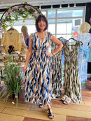 Magic Bay Leaf Print Maxi Dress - Midnight Blue