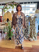 Magic Bay Leaf Print Maxi Dress - Midnight Blue