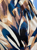 Magic Abstract Printed Maxi Dress - Navy & Camel