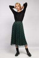 Nica Polka Dot Reversible Skirt - Emerald Green
