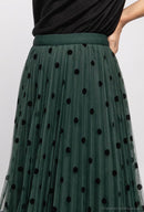 Nica Polka Dot Reversible Skirt - Emerald Green