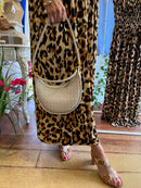 Poppy Woven Saddle Bag - Beige