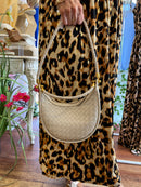 Poppy Woven Saddle Bag - Beige
