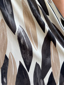 Magic Bay Leaf Print Short Dress - Black