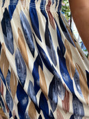 Magic Bay Leaf Print Short Dress - Midnight Blue