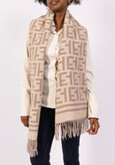 Faye Reversible Shawl - Taupe & Beige