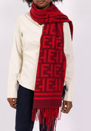 Faye Reversible Shawl - Maroon & Red