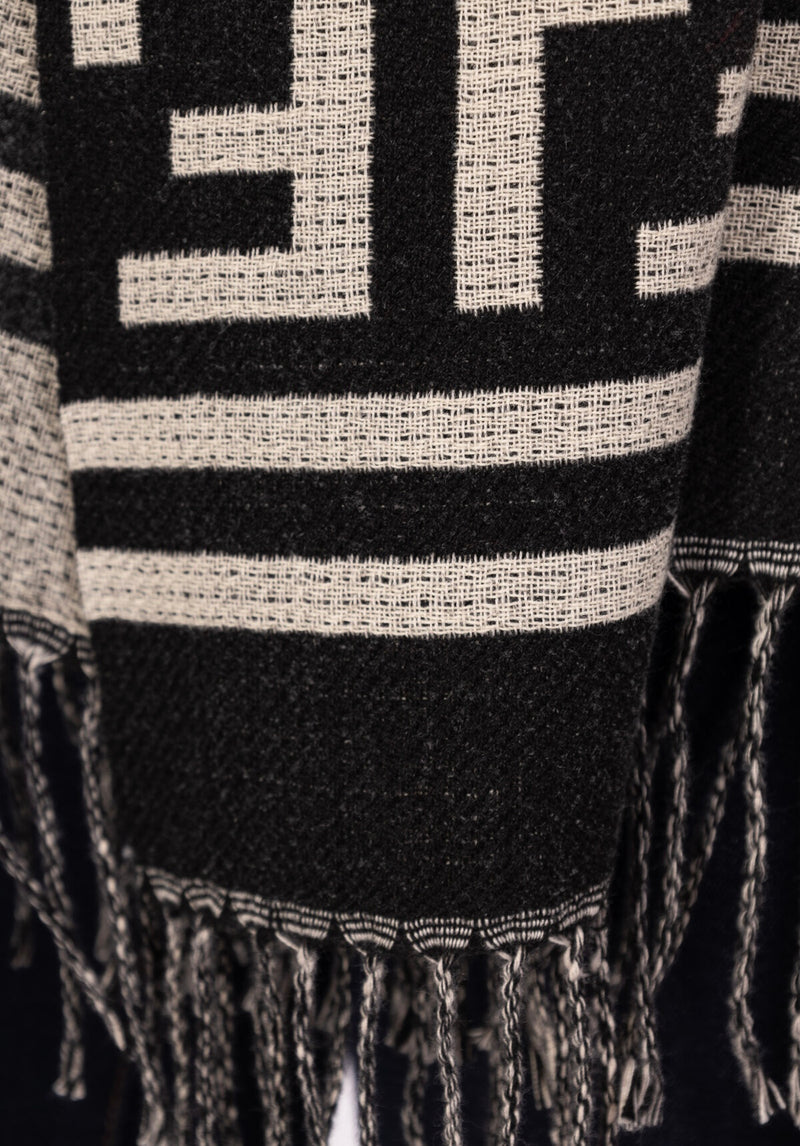 Faye Reversible Shawl - Beige & Black