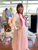 Elise Polka Dot Neck Scarf - Hot Pink