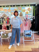 Jody Crochet Cape Top - Blue