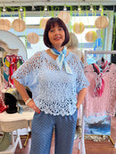 Jody Crochet Cape Top - Blue