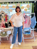 Jody Crochet Cape Top - Off White