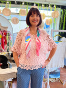 Jody Crochet Cape Top - Light Pink