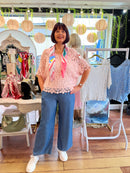 Jody Crochet Cape Top - Light Pink