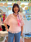Jody Crochet Cape Top - Light Pink