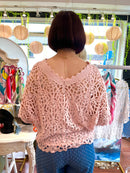 Jody Crochet Cape Top - Light Pink