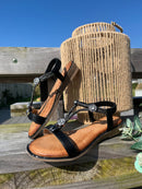 Valentino Crystal Sandals With Small Wedge - Black 3Z8923