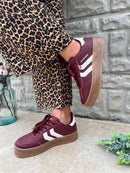XTI Maroon & White Platform Trainers 144585
