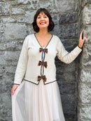 Riley Reversible Bow Jumper - Beige