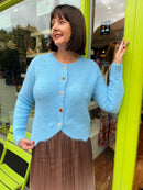 Miella Jewel Button Cardi - Powder Blue