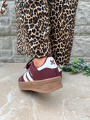 XTI Maroon & White Platform Trainers 144585