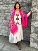 Sofia Paisley Print Shawl - Pink