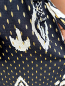 Darla Gold & Cream Print Dress - Black