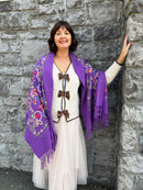 Sofia Paisley Print Shawl - Purple