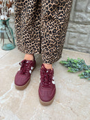 XTI Maroon & White Platform Trainers 144585