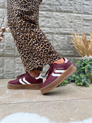 XTI Maroon & White Platform Trainers 144585