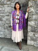 Sofia Paisley Print Shawl - Purple