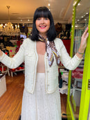 Fernanda Two Tone Printed Neck Scarf - Brown & Cream