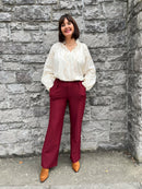 Maryann Magic Stretch Wide Leg Trouser - Wine