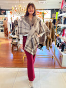Eileen Tartan Cape - Taupe