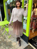 Miella Jewel Button Cardi - Taupe