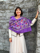 Sofia Paisley Print Shawl - Purple
