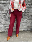 Maryann Magic Stretch Wide Leg Trouser - Wine