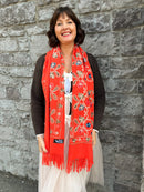 Sofia Paisley Print Shawl - Orange